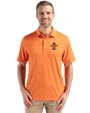 Syracuse Orange College Vault Cutter & Buck Forge Epic Confidence Fine Line Stripe Stretch Recycled Mens Polo College Orange/White Front