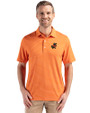 Florida Gators Vintage Cutter & Buck Forge Epic Confidence Fine Line Stripe Stretch Recycled Mens Polo College Orange/White Front