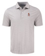 Oklahoma State Cowboys Wrestling Pete Cutter & Buck Forge Epic Confidence Fine Line Stripe Stretch Recycled Mens Polo Polished/White Mannequin
