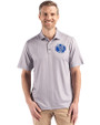 Air Force Falcons College Vault Cutter & Buck Pike Eco Shadow Check Print Recycled Mens Big & Tall Polo Polished Medium Gray Front