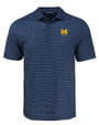 Michigan Wolverines Alumni Cutter & Buck Pike Eco Shadow Check Print Recycled Mens Big & Tall Polo NVBU_MANN_HG 