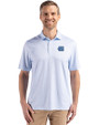North Carolina Tar Heels Cutter & Buck Pike Eco Diamond Dot Print Recycled Mens Big & Tall Polo Atlas Light Blue Front