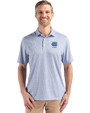 North Carolina Tar Heels Alumni Cutter & Buck Pike Eco Diamond Dot Print Recycled Mens Big & Tall Polo Navy Blue Front