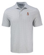 Oklahoma State Cowboys Wrestling Pete Cutter & Buck Pike Eco Diamond Dot Print Recycled Mens Big & Tall Polo Polished Medium Gray Mannequin