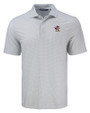 Louisville Cardinals College Vault Cutter & Buck Pike Eco Diamond Dot Print Recycled Mens Big & Tall Polo Polished Medium Gray Mannequin