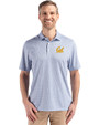Cal Golden Bears Cutter & Buck Pike Eco Diamond Dot Print Recycled Mens Big & Tall Polo Navy Blue Front