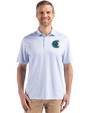 Charlotte Knights Cutter & Buck Pike Eco Diamond Dot Print Recycled Mens Big & Tall Polo Atlas Light Blue Front
