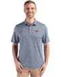Texas Longhorns Cutter & Buck Pike Recycled Flora Print Mens Big & Tall Polo Navy Blue Front