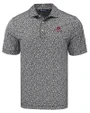 FSU Bobby Bowden Cutter & Buck Pike Eco Flora Print Recycled Mens Big & Tall Polo Black Mannequin