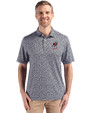 Georgia Bulldogs Alumni Cutter & Buck Pike Eco Flora Print Recycled Mens Big & Tall Polo Black Front