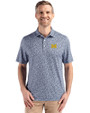 Michigan Wolverines Cutter & Buck Pike Eco Flora Print Recycled Mens Big & Tall Polo Navy Blue Front