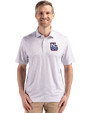 New Hampshire Fisher Cats Cutter & Buck Pike Eco Flora Print Recycled Mens Big & Tall Polo Polished Medium Gray Front
