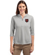 Arkansas State Red Wolves Cutter & Buck Virtue Eco Pique Recycled Half Zip Pullover Womens Hoodie Polished Medium Gray Front