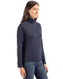 Spelman College Jaguars Cutter & Buck Coastline Epic Comfort Recycled Womens Funnel Neck Navy Blue Side