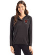 Arkansas State Red Wolves Cutter & Buck Coastline Epic Comfort Recycled Womens Hooded Shirt Black Front