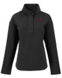 FSU Bobby Bowden Cutter & Buck Hunts Point Recycled Fleece Womens Hybrid Snap Placket Pullover Black Mannequin