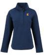 ETSU Buccaneers Cutter & Buck Hunts Point Eco Textured Fleece Recycled Womens Snap Pullover NVBU_MANN_HG 