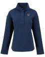 Texas Rio Grande Valley Vaqueros Cutter & Buck Hunts Point Eco Textured Fleece Recycled Womens Snap Pullover Navy Blue Mannequin