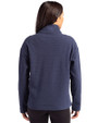 Emory Eagles Cutter & Buck Hunts Point Eco Textured Fleece Recycled Womens Snap Pullover Navy Blue Back