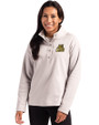 Bryant University Bulldogs Cutter & Buck Hunts Point Eco Textured Fleece Recycled Womens Snap Pullover Polished Medium Gray Front