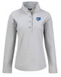 Pitt Panthers College Vault Cutter & Buck Hunts Point Eco Textured Fleece Recycled Womens Snap Pullover POL_MANN_HG 