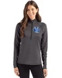 Air Force Falcons College Vault Cutter & Buck Peshastin Fleece Recycled Womens Half Zip Pullover Black Heather Front