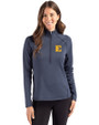 ETSU Buccaneers Cutter & Buck Peshastin Fleece Recycled Womens Half Zip Pullover Navy Blue Heather Front