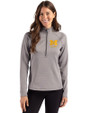 Michigan Wolverines Alumni Cutter & Buck Peshastin Fleece Recycled Womens Half Zip Pullover Elemental Grey Heather Front