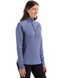 Albany State University Golden Rams Cutter & Buck Peshastin Fleece Recycled Womens Half Zip Pullover Tour Blue Heather Side
