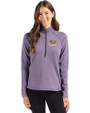 LSU Tigers Cutter & Buck Peshastin Fleece Recycled Womens Half Zip Pullover College Purple Heather Front