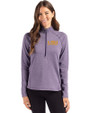 LSU Tigers Alumni Cutter & Buck Peshastin Fleece Recycled Womens Half Zip Pullover College Purple Heather Front