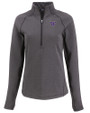 Washington Huskies Cutter & Buck Peshastin Fleece Recycled Womens Half Zip Pullover Black Heather Mannequin