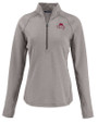 FSU Bobby Bowden Cutter & Buck Peshastin Recycled Grid Fleece Womens Half Zip Pullover Elemental Grey Heather Mannequin