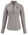 Louisville Cardinals College Vault Cutter & Buck Peshastin Recycled Grid Fleece Womens Half Zip Pullover Elemental Grey Heather Mannequin