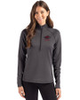 Arkansas Razorbacks Alumni Cutter & Buck Peshastin Fleece Recycled Womens Half Zip Pullover Black Heather Front