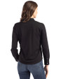 Grambling Tigers Cutter & Buck Advantage Tri-Blend Eco Soft Pique Long Sleeve Knitted Womens Button Up Black Back