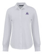 Northwestern Wildcats College Vault Cutter & Buck Advantage Tri-Blend Eco Soft Pique Long Sleeve Knitted Womens Button Up White Mannequin