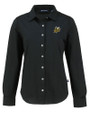 Baldwin Wallace Yellow Jackets Cutter & Buck Advantage Recycled Cotton-Blend Pique Womens Long Sleeve Button Down Shirt Black Mannequin