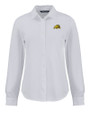 Bowie State Bulldogs Cutter & Buck Advantage Tri-Blend Eco Soft Pique Long Sleeve Knitted Womens Button Up White Mannequin