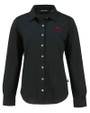FSU Bobby Bowden Cutter & Buck Advantage Tri-Blend Eco Soft Pique Long Sleeve Knitted Womens Button Up Black Mannequin