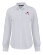 FSU Bobby Bowden Cutter & Buck Advantage Tri-Blend Eco Soft Pique Long Sleeve Knitted Womens Button Up White Mannequin