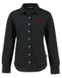 USC Trojans Cutter & Buck Advantage Tri-Blend Eco Soft Pique Long Sleeve Knitted Womens Button Up Black Mannequin