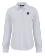 New Hampshire Wildcats College Vault Cutter & Buck Advantage Recycled Cotton-Blend Pique Womens Long Sleeve Button Down Shirt White Mannequin