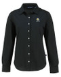 Albany State University Golden Rams Cutter & Buck Advantage Tri-Blend Eco Soft Pique Long Sleeve Knitted Womens Button Up BL_MANN_HG 