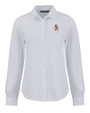 Oklahoma State Cowboys Wrestling Pete Cutter & Buck Advantage Tri-Blend Eco Soft Pique Long Sleeve Knitted Womens Button Up White Mannequin