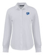 Pitt Panthers College Vault Cutter & Buck Advantage Tri-Blend Eco Soft Pique Long Sleeve Knitted Womens Button Up WH_MANN_HG 