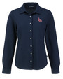 Louisville Bats Cutter & Buck Advantage Tri-Blend Eco Soft Pique Long Sleeve Knitted Womens Button Down LYN_MANN_HG 1