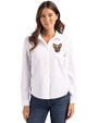 El Paso Chihuahuas Cutter & Buck Advantage Tri-Blend Eco Soft Pique Long Sleeve Knitted Womens Button Up White Front