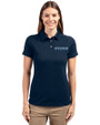 Spelman College Jaguars Cutter & Buck Advantage Eco Tri-Blend Pique Womens Polo Liberty Navy Front