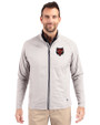 Arkansas State Red Wolves Cutter & Buck Adapt Eco Knit Hybrid Recycled Mens Full Zip Jacket Polished Medium Gray Front